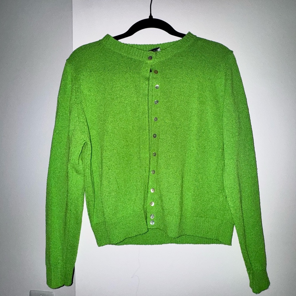 Zara Smooth Knit Cardigan in Green